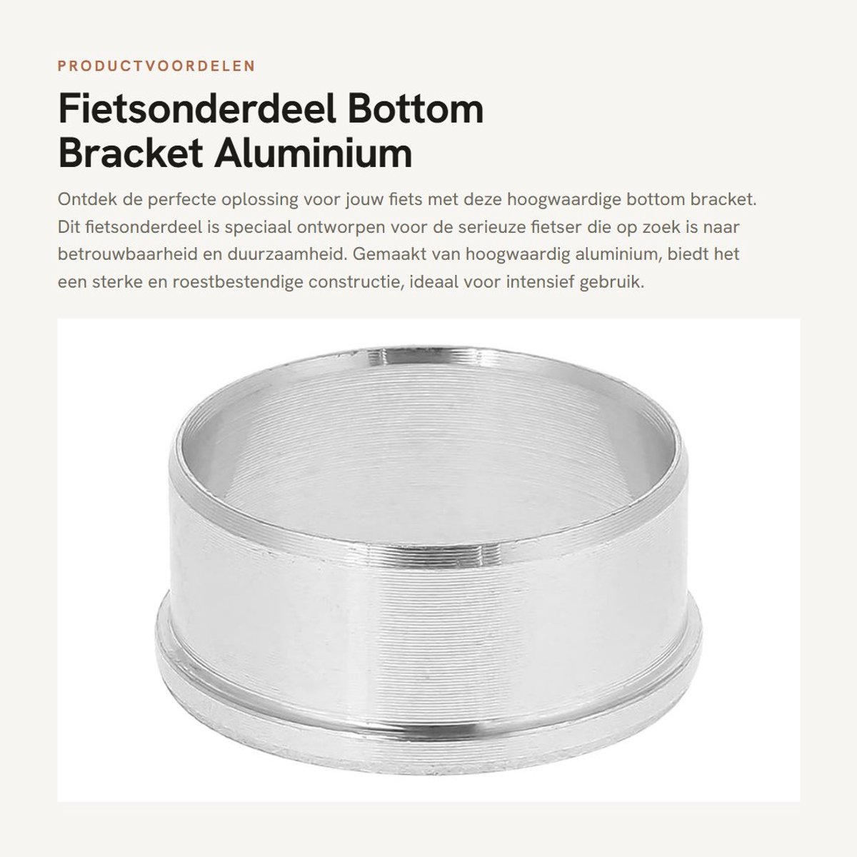 Dailygoods - Fietsonderdeel - Bottom Bracket - Aluminium - Hoogwaardige Bearings - Ondersteuning voor Crankset - Geschikt voor alle fietsen