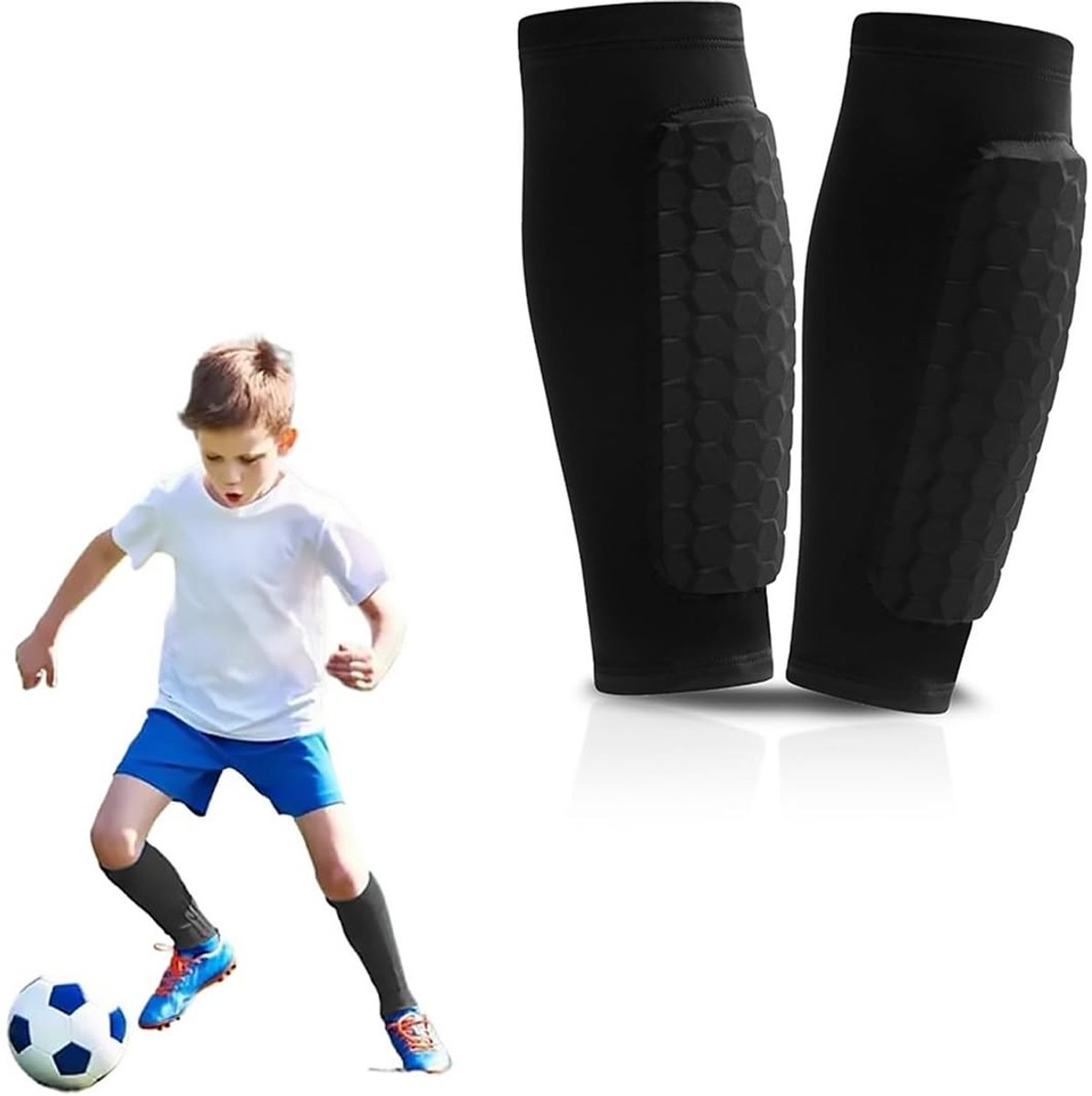 Dailygoods- Scheenbeschermers Superieure bescherming - Scheenbeschermers kind - Ademend - Antislip - Schokbestendig - 1 paar (S) - Sportbeschermers