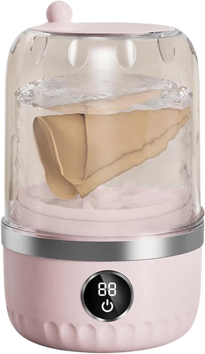Mini Wasmachine Draagbare Reiniger Snel Kleding Wassen Trillingsvrij Werken 1 Liter Capaciteit Roze