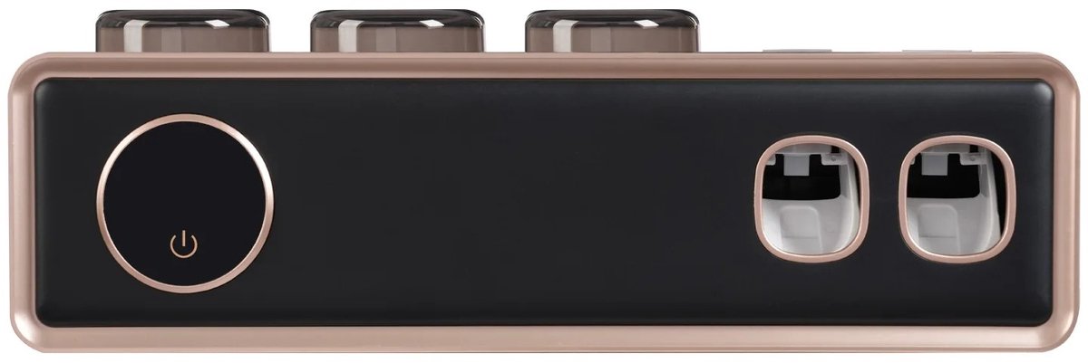 DIMICO - Elektrische Tandenborstelhouder - Tandenborstelhouders - Zwart - Tandpasta Dispenser -UV-sterilisator - 43°C Luchtfunctie