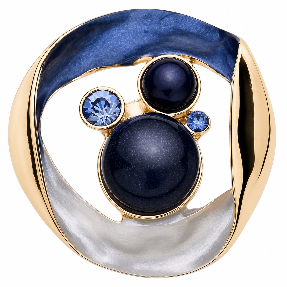 Fashionclip®- Magneet - Broches - Magneetsluiting - Magneetbroche - Blauw- Rond