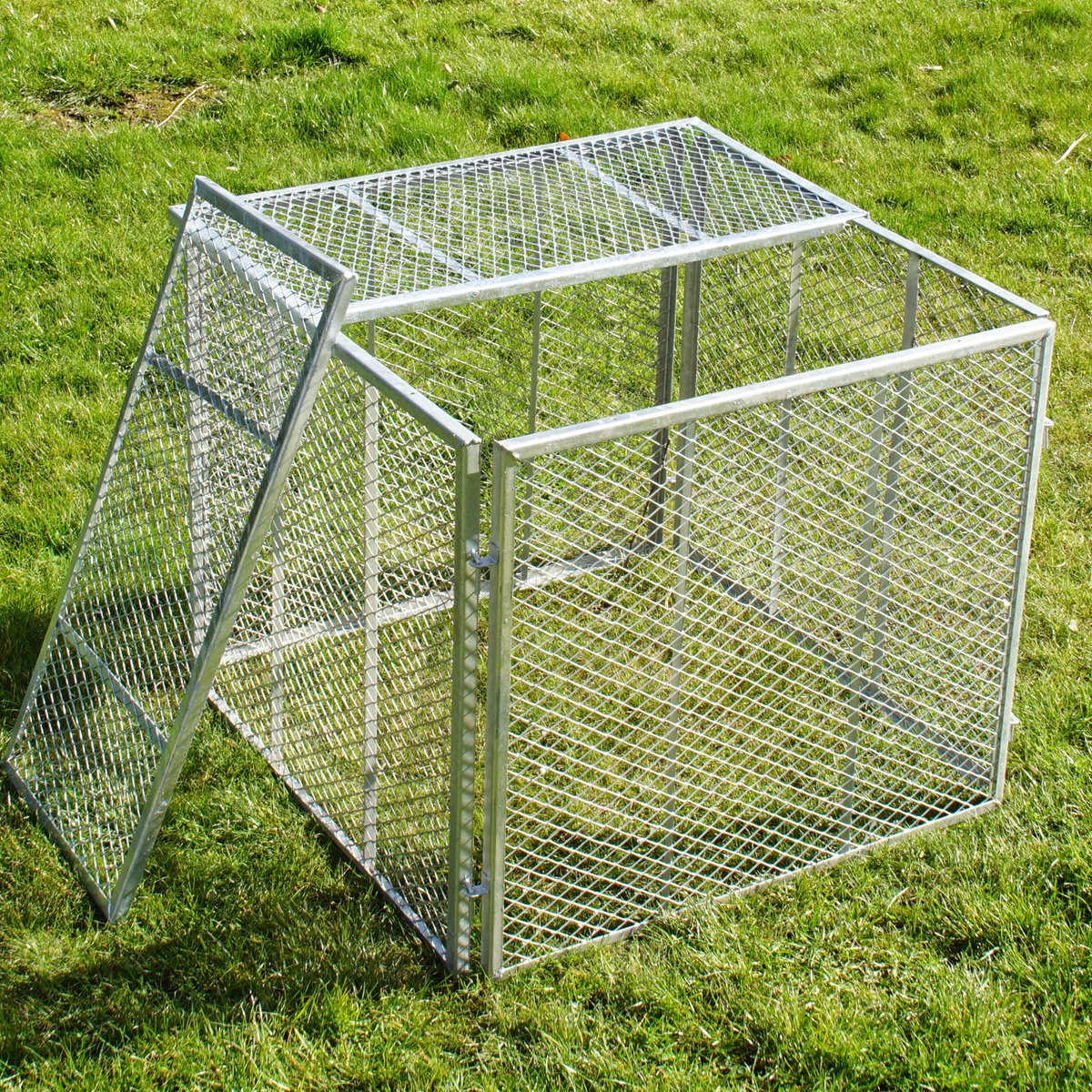 Holmwerk Metalen Composteerbak met Deksel - 80x80x70cm Geëxpandeerd Metaal - Tuincomposteerbak Knaagdierbestendig Snelcompost