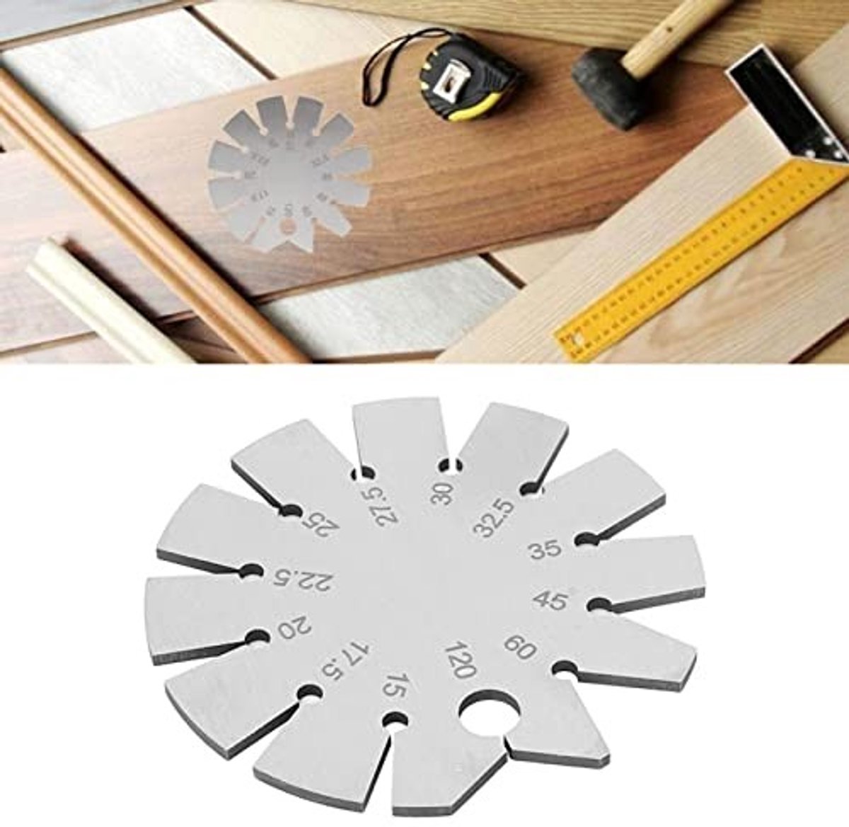 Dailygoods- Afschuiningsmeter roestvrij staal - Hoekmeter digitaal - Winkelhaak - Compact - Met opbergdoos - Nauwkeurig meten van snijhoeken