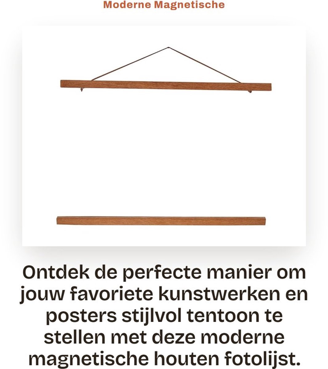 Dailygoods- Fotolijst 50cm - Houten Fotolijst - Magnetische Fotolijst - Aangepaste Poster Hanger - Decoratie - Kwaliteitscontrole - Kunstlijst