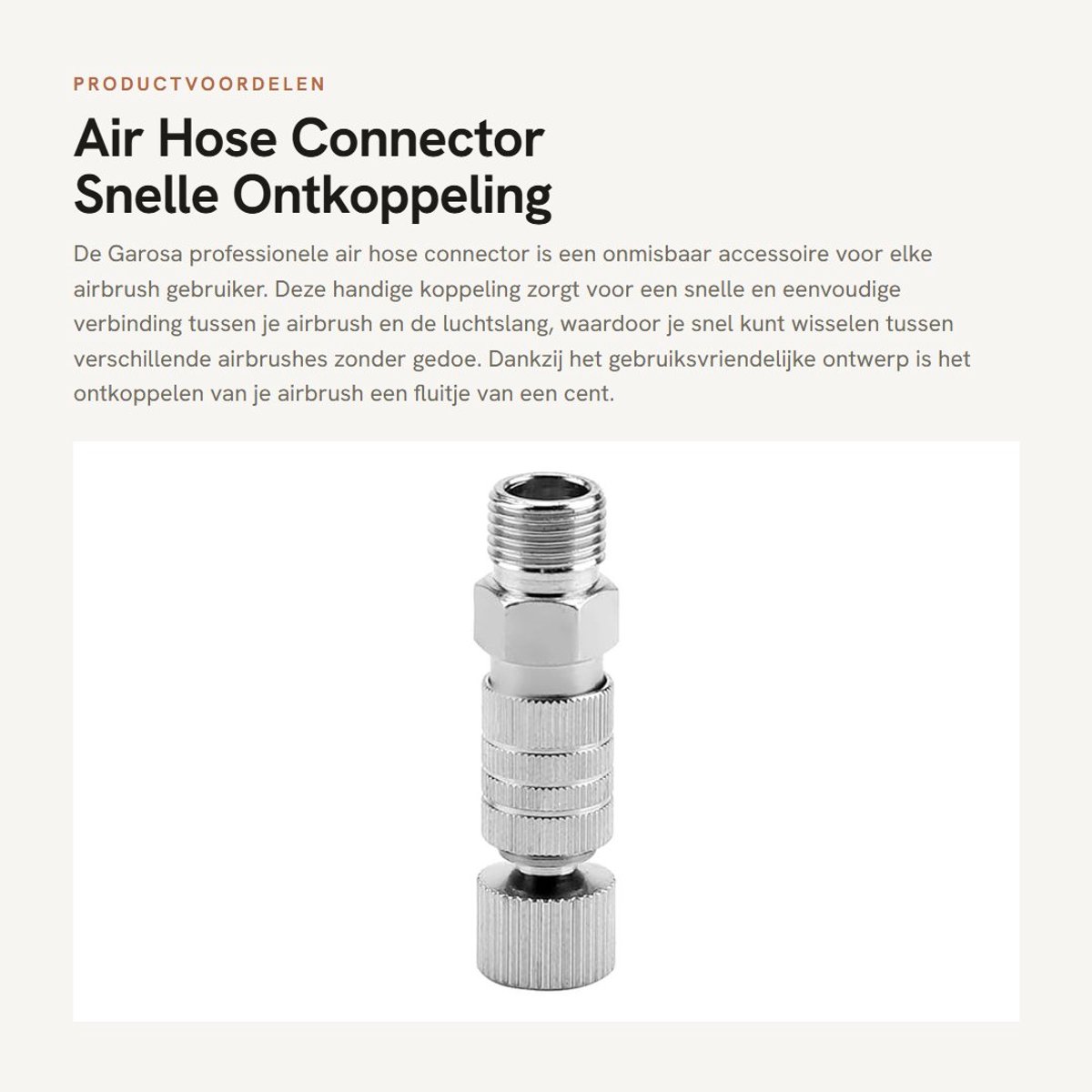 Dailygoods- Luchtslang Koppeling Professionele Verbinding - Snelle Ontkoppeling - Gebruiksvriendelijk - Rotatiefunctie - Geschikt voor Airbrushes - Eenvoudig te Vervangen - Lucht Slang Connector