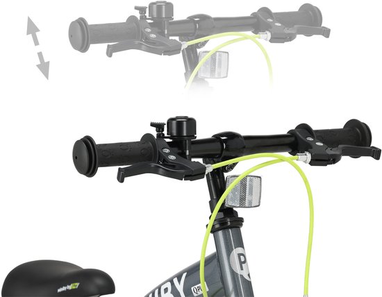 Qplay Miniby Kinderfiets 14 inch - 3 in 1 - loopfiets - Grijs van Qplay — afbeelding 4