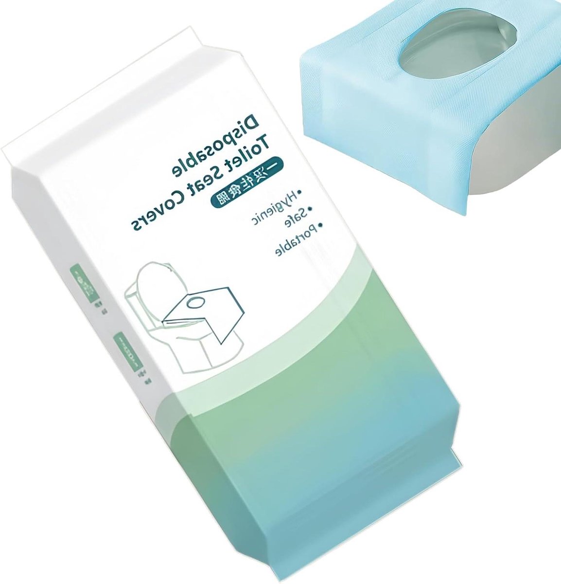 Toiletbril Hoezen - Beschermpapier Toilet - Reizen Hygiëne - Scheurbestendig Papier - 41x61 Cm - Blauw