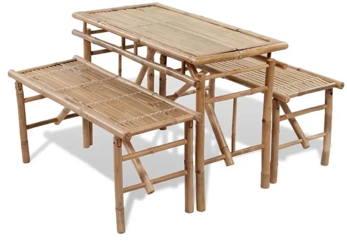 Turold - Picknicktafel - Biertafel - Houten Tuinbank - Houten Biertafel - Bamboe Picknicktafelset/Biertafel, Hout/Bamboe 100cm