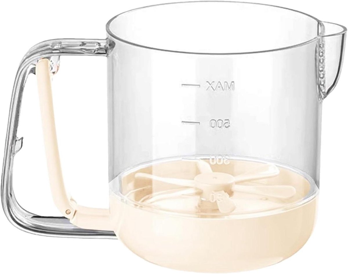 Eierroerbeker - Handmixer Garde - Bakken Mengen - Ingebouwde Weegschaal - 16 cm Hoog - Beige