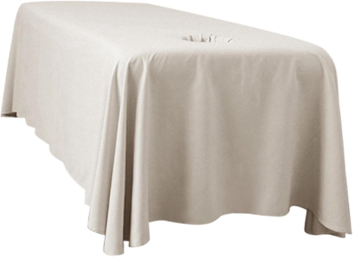 Massagetafel Laken - Spa Bed Cover - Salon Massage - Ademend Gezichtsgat - 290 x 180 cm - Kaki