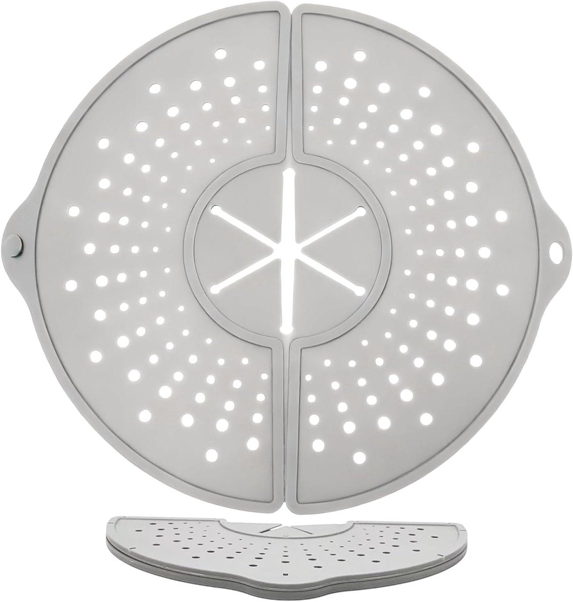 Vetbescherming Pan - Spatdeksel Opvouwbaar - Schoon Koken - Hittebestendig Siliconen - 32 x 15 cm - Grijs