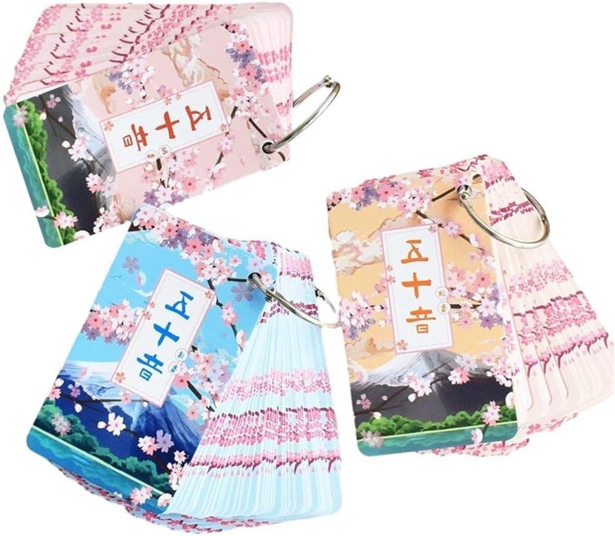 Japanse Leerkaarten - Woordkaarten Alfabet - Taal Leren - Met Fonetiek - 104 Vellen - Meerdere Kleuren