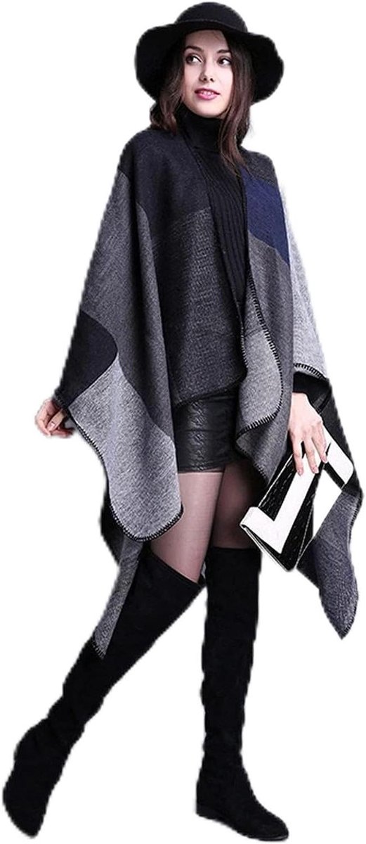 Deken Sjaal - Dames Poncho - Warmte en Stijl - Imitatie Kasjmier - 150x130 cm - Plaid