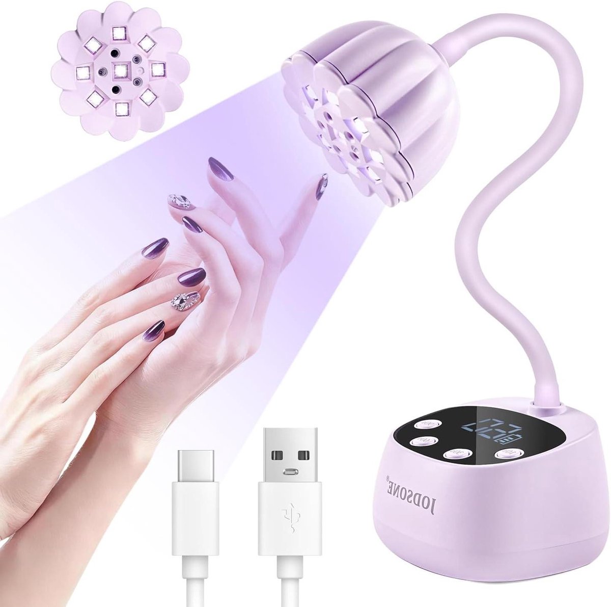 Nageldroger Lamp - Nagelstudio Tool - Nagels Drogen - Snelle Uitharding - Compact Design - Paars