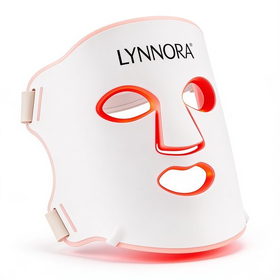 LYNNORA® Red Light Therapy Gezichtsmasker | LED Masker met Rood, Blauw, Paars & Infrarood Licht | 3-Core LED Skincare Masker voor Thuis | Rood Licht Therapie | Infraroodlamp| Lichttherapie | Infraroodtherapie