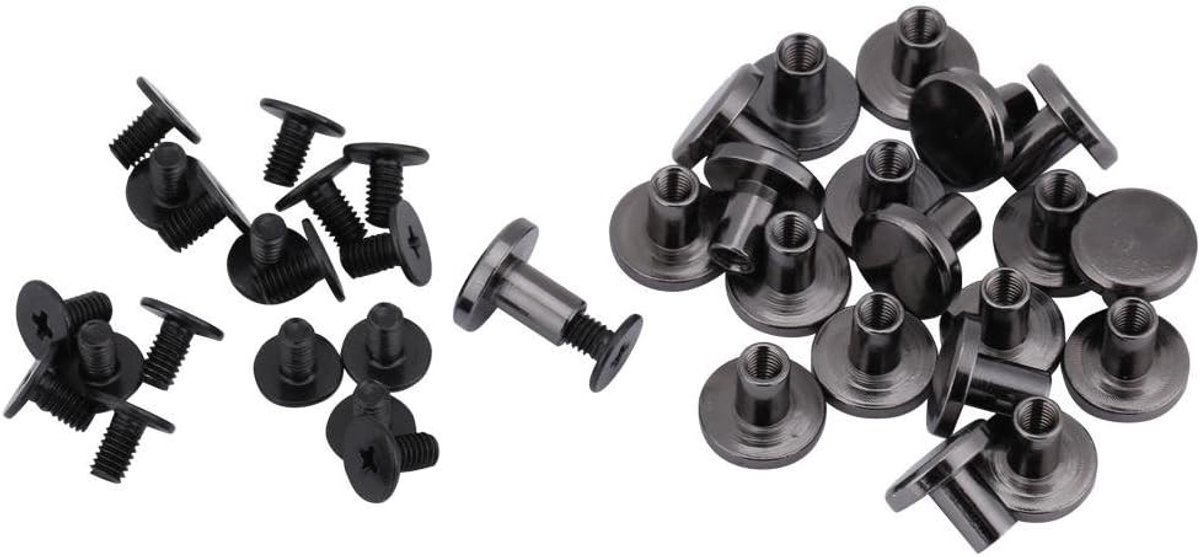 20 Sets Messing Nieten met Platte Kop en Schroeven voor Leren Ambachten, Bagage en Riemen - 5mm en 8mm Accessoires