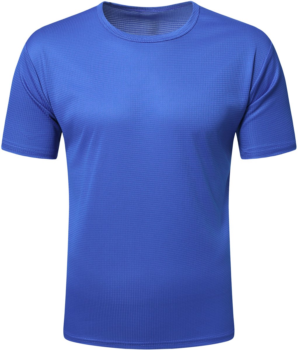 YOUTHUP Heren Casual Sport Korte Mouw T-Shirt Ronde Hals Eenvoudig Blauw