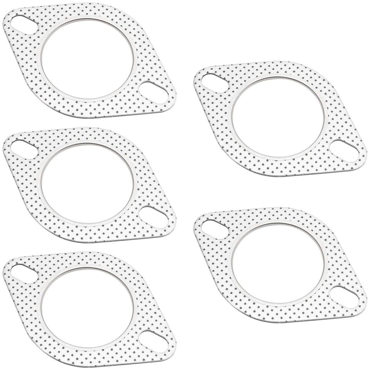 Dailygoods- Uitlaatspruitstuk Afdichting 5 Stuks - Metalen Flensafdichting - Universele Afdichting - Versterkte Ring - Schokbestendig - Duurzaam Staal 63-64 mm - Uitlaatsysteem Afdichting
