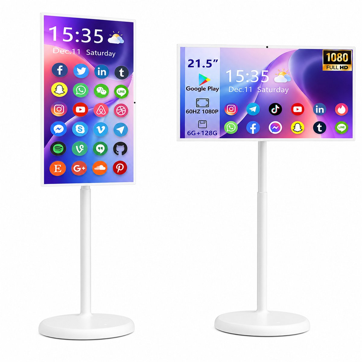 Innovastore Smart TV - Verrijdbare monitor - TV - Monitor - Android TV - Touchscreen - LED-tv - WIFI - Bluetooth - 21 inch