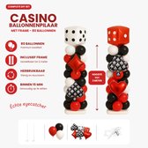 Ballonnenpilaar Feestdecoratie – 2 Stuks – Casino / Las Vegas Thema – Zwart Goud Rood