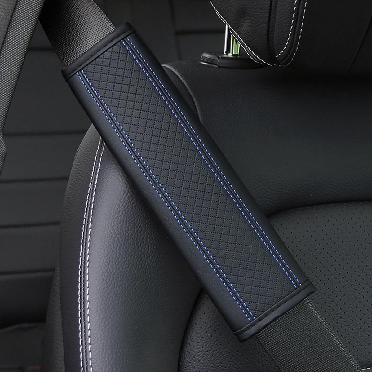 Autogordelpads - Gordelhoezen - Comfortabel Rijden - Zachte Schouderondersteuning - 2 Stuks - Zwartblauw