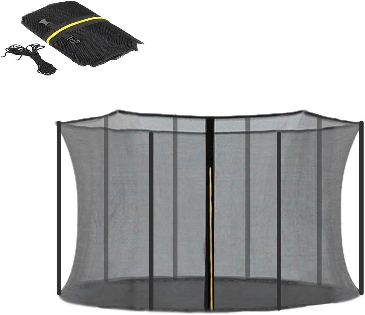 Trampoline Veiligheidsnet - Vervangend Net - Veilig Spelen - Dubbel Gesloten Ingang - 3.06 Meter Diameter - Zwart
