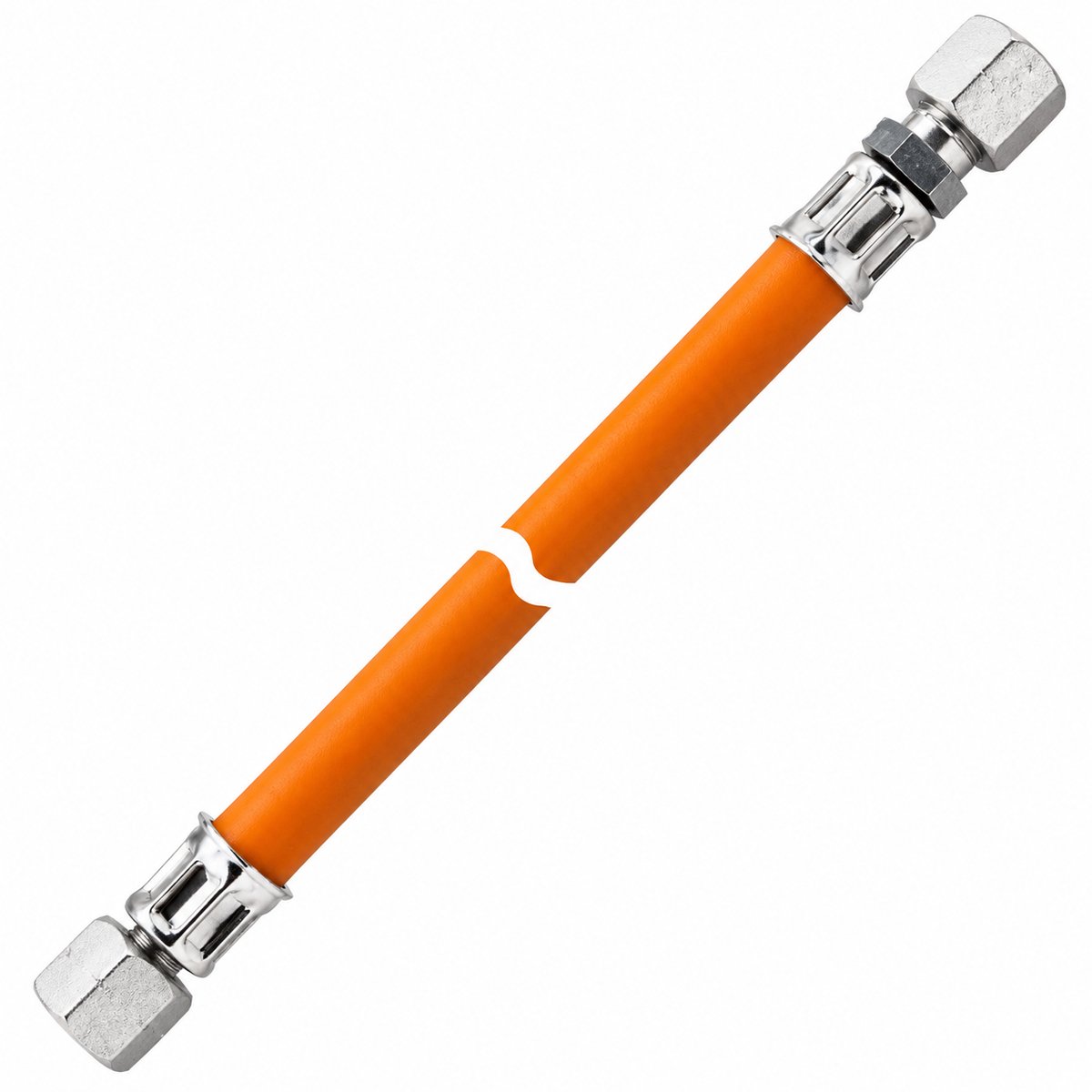 Gasslang met knelkoppeling - 80cm lang - wintervast tot -30 graden