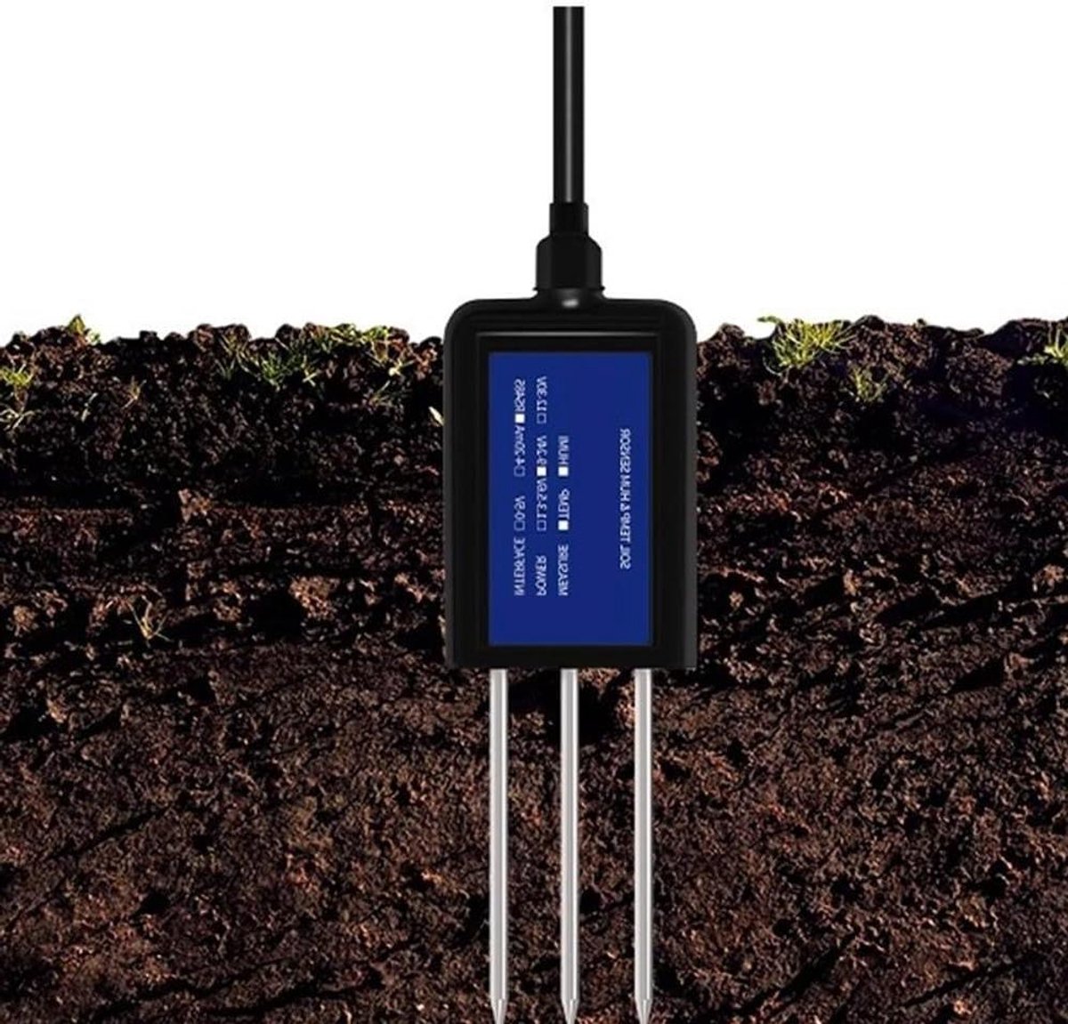 Bodemmeter 7-in-1 - Grondtester Sensor - Planten Groei Optimaliseren - IP68 Waterdicht Roestvrij Staal