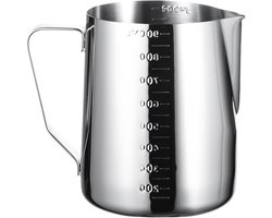 Melkkan Roestvrij Staal - Opschuimkan Barista - Melk Opschuimen - Scherpe Mond - 900 ml - Zilver
