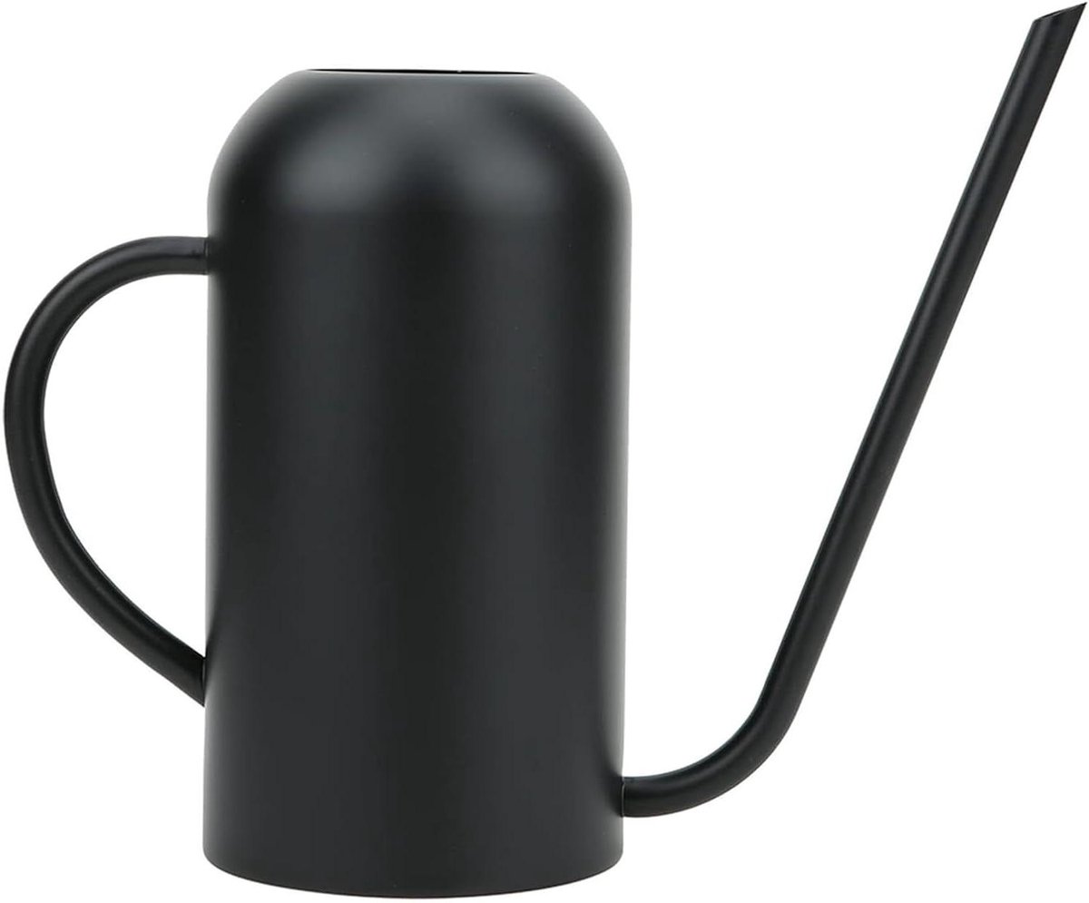 Roestvrijstalen gieter - Waterkan metaal - Planten water geven - Ergonomisch handvat - 1500 ml - Zwart