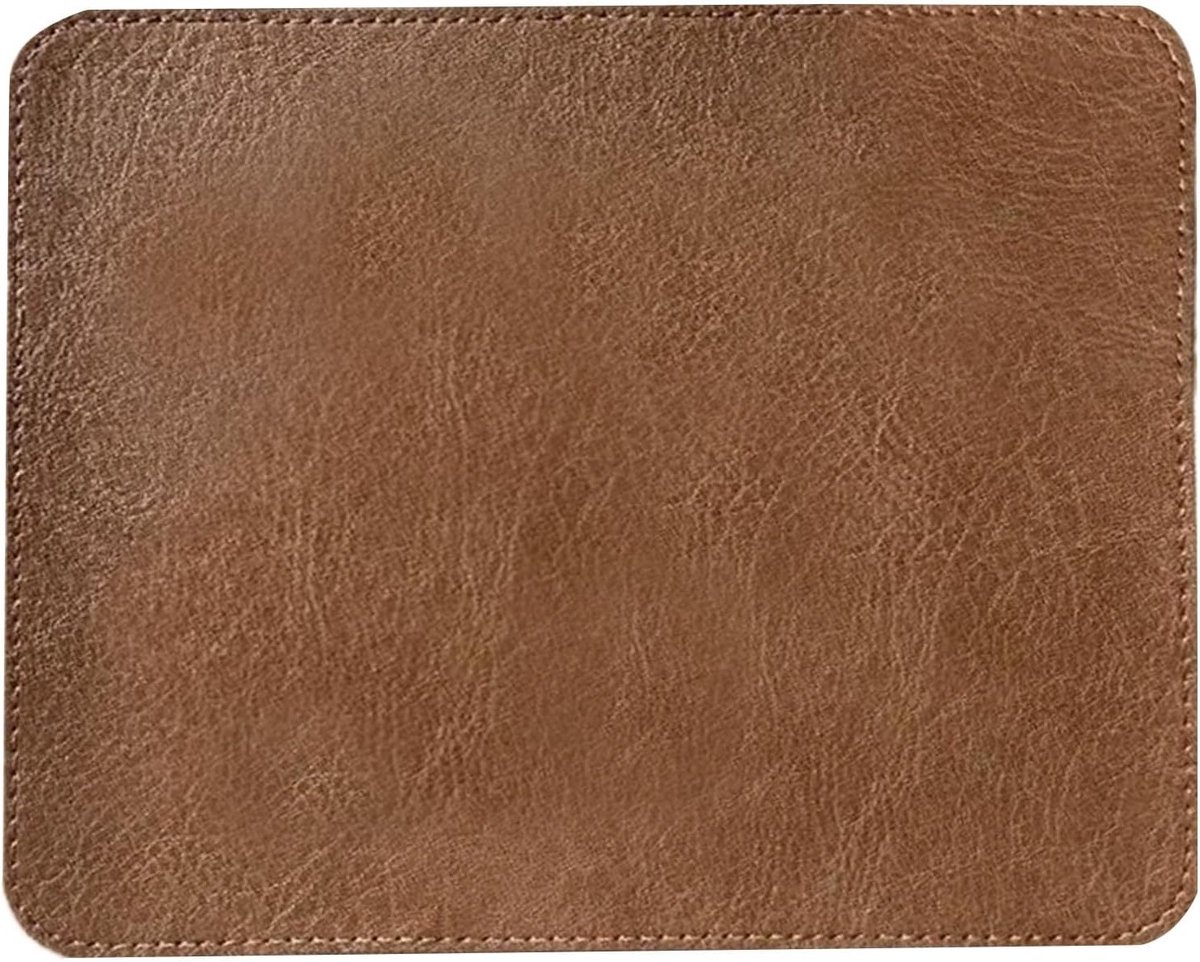 Gaming Muismat voor Kantoor en Thuis - Leer, Antislip, Vintage Stijl 24 x 20 cm voor Laptop en Computer