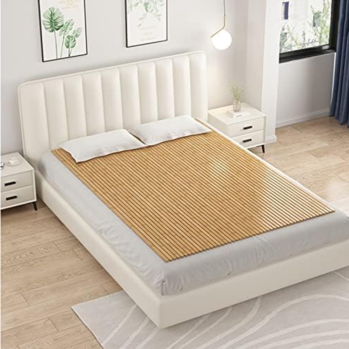 Opvouwbare Bedplank - Matras Ondersteuning - Verbeterde Slaap - Natuurlijk Bamboe - 1.2 x 1.7 m - Natuurlijk