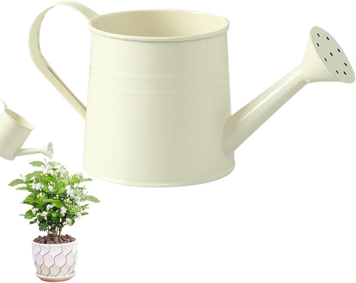 Gieter 1L - Waterkruik Kamerplant - Planten Verzorgen - Decoratieve Vaas - 13x12x13 cm - Beige