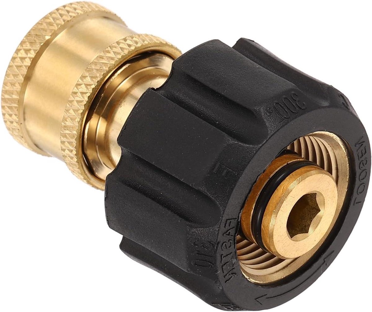 Hogedrukreiniger Adapter - Slang Koppeling - Schoonmaak Werk - Messing Constructie - M22 naar 1/4" - Geel