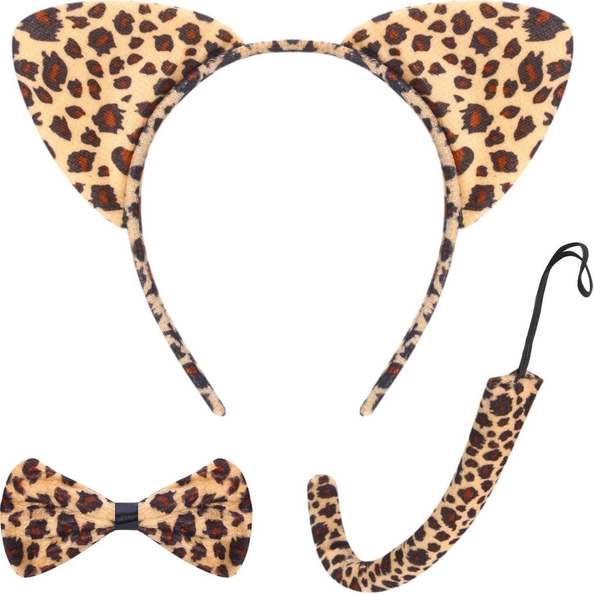 Dierenoren en Staart Set met Strik voor Kostuumfeesten en Verjaardagsdecoratie Accessories
