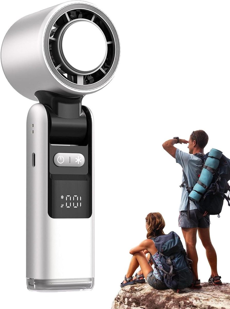 Persoonlijke Ventilator - Draagbare Koeler - Directe Verkoeling - LCD Display - 183 cm - Wit