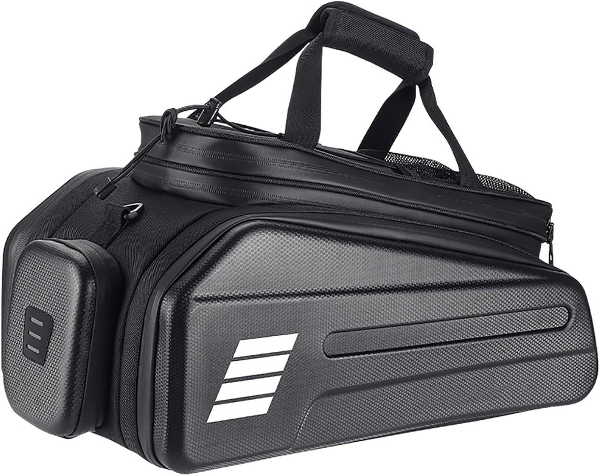 Fiets achtertas - Bagagedragertas - Fietsen en reizen - Uitbreidbaar volume - 20 Liter - Zwart