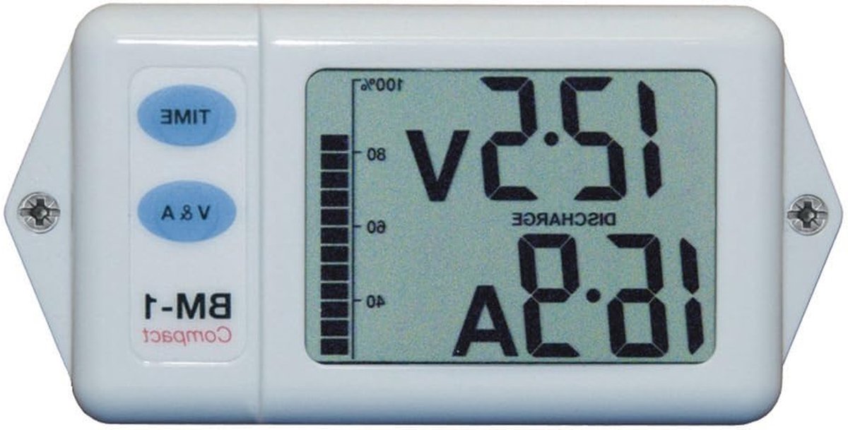 Batterij Monitor - Energie Meter - Accu Beheer - Compact Ontwerp - 12V 600Ah - Wit