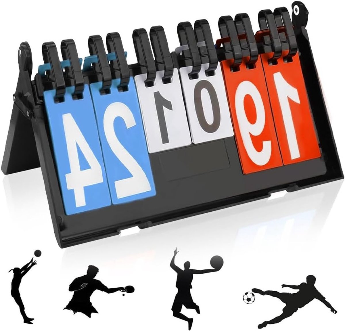 6 Digit Scoreboard - Flip Sports Display Board voor Basketball, Voetbal, Badminton en Meer, Draagbare Punten Teller voor Binnen en Buiten Activiteiten