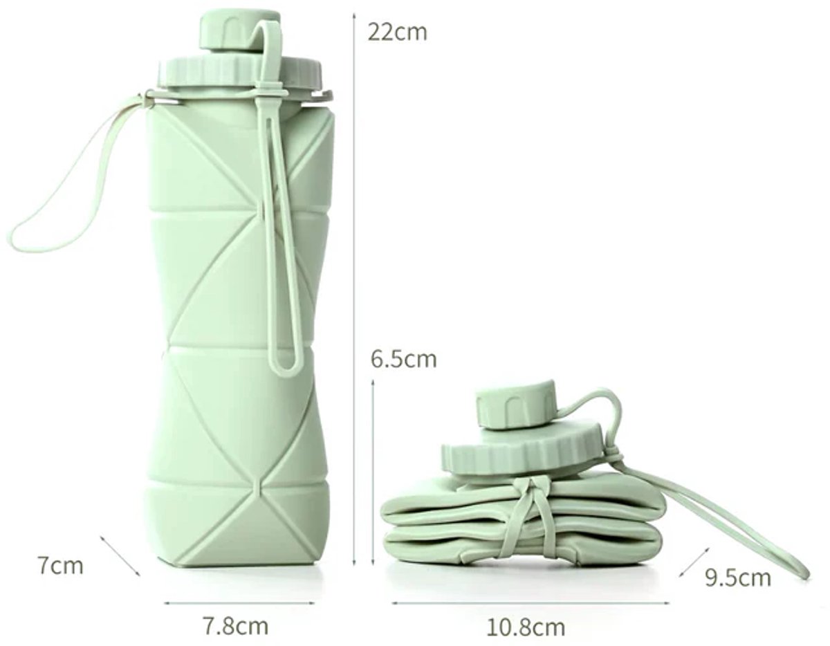 WetapeV Euro Opvouwbare waterfles 600 ml - Lekvrij thumbnail 3