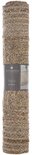 Opgerold beige jute vloerkleed (60x90 cm) met verpakking.