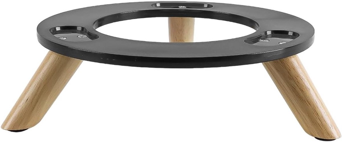 Houten Speakerstand voor Desktop met Displayhouder voor Aura Studio en Sound Sticks, Zwart, Ideaal voor Geluidsoptimalisatie en Ruimtebesparing