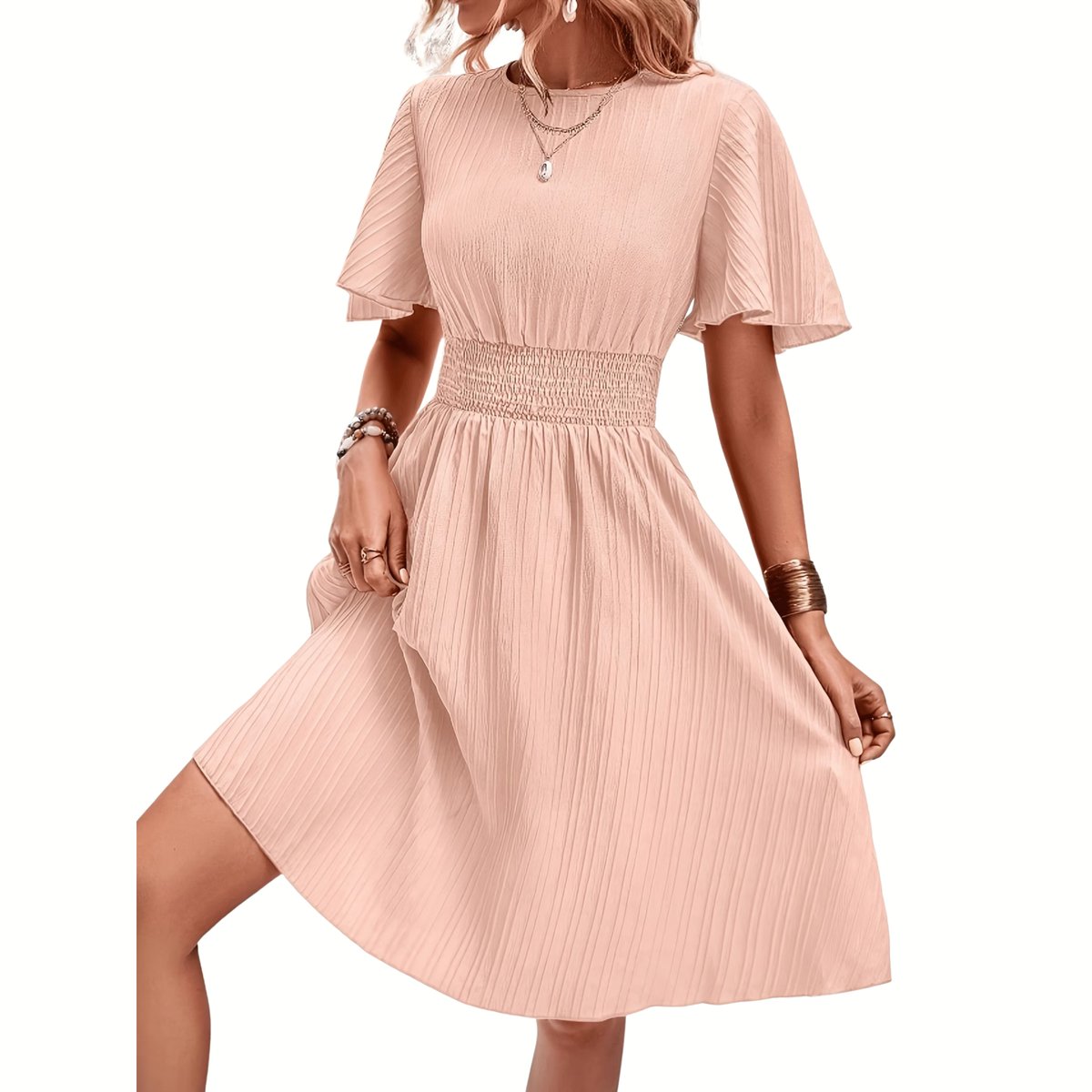 Currero Zomerjurk Dames Zomerjurken Volwassenen Vrouwen Midi Jurk Ibiza Stijl Sundress Dress M Lichtroze