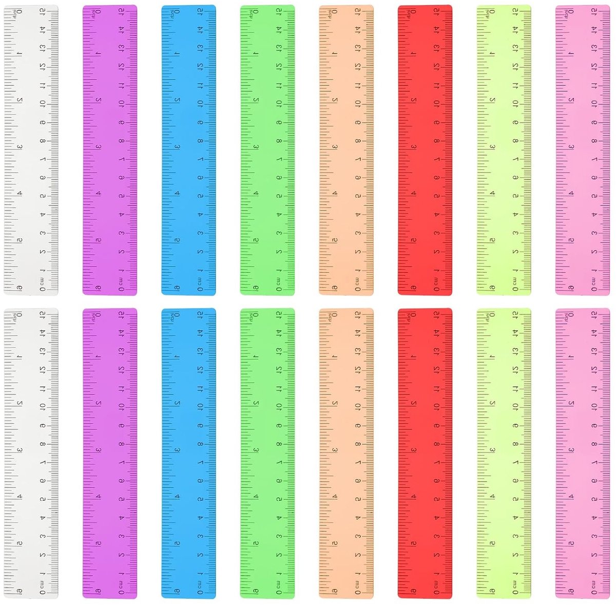 Set van 16 Flexibele Linialen in 8 Kleuren - Ideaal voor Kinderen en Schoolbenodigdheden, Perfect voor Metingen en Creatieve Projecten