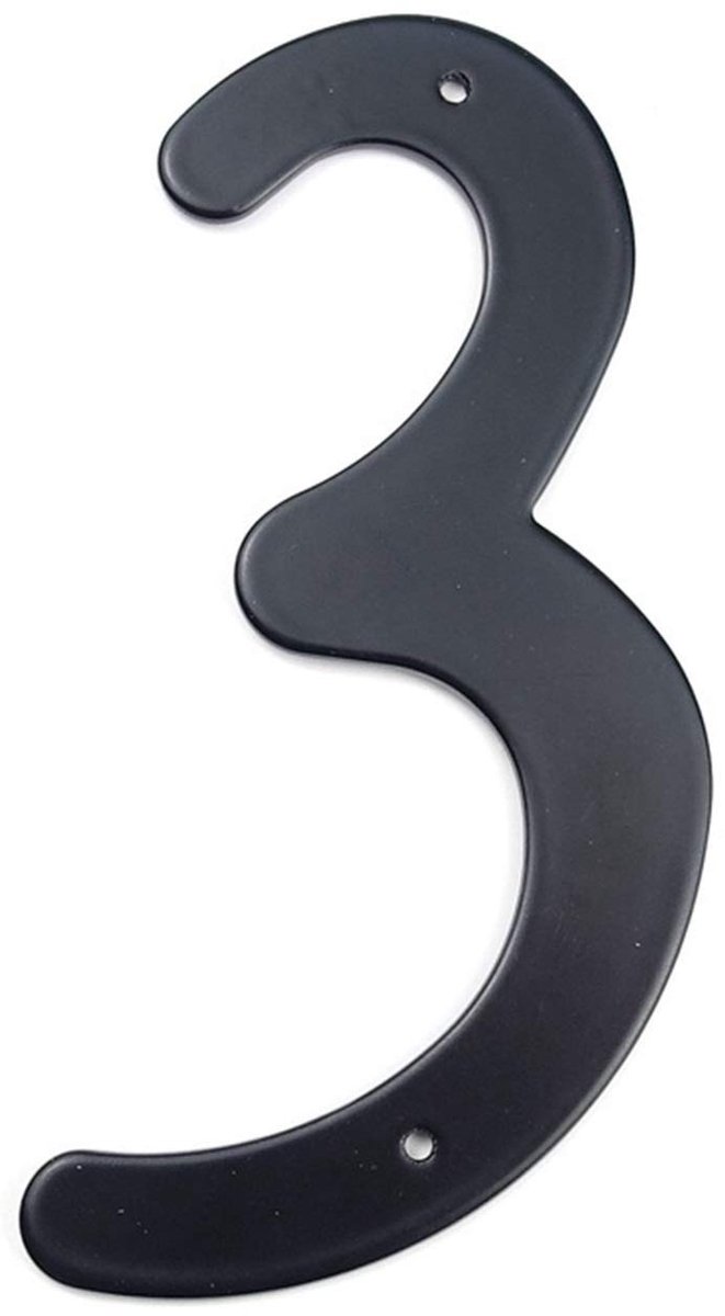 Huisnummer Aluminium - Zwart 101 mm - Nagel Vaste Deurnummer