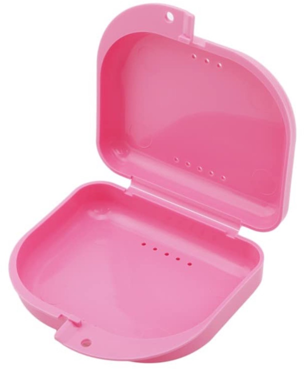 Draagbare Dentures Box - Voor Orthodontische Beugels - Roze