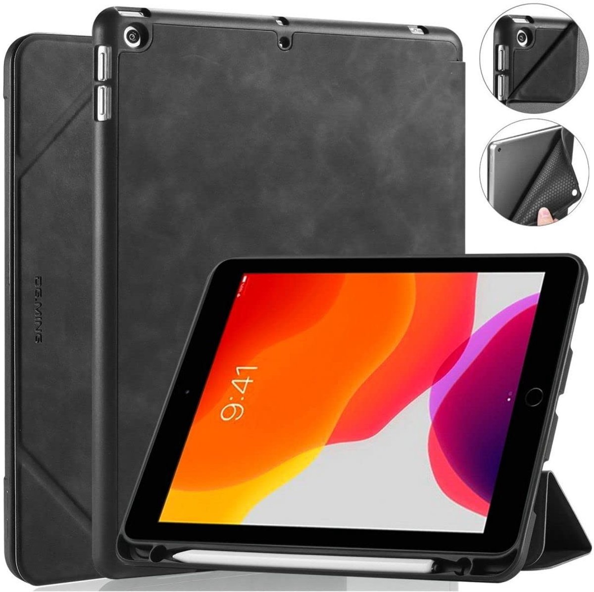 Beschermhoes voor iPad 7/8 - TPU en Leer met Penhouder en Magneetsluiting