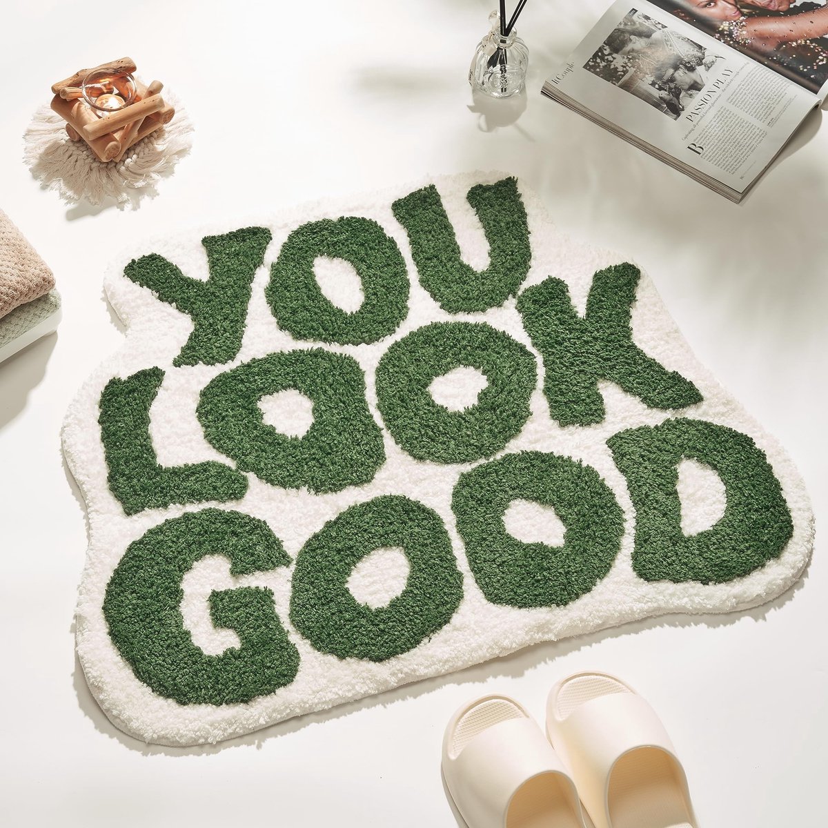 Badmat - Grappig Ontwerp - 61 x 79 cm - Groen