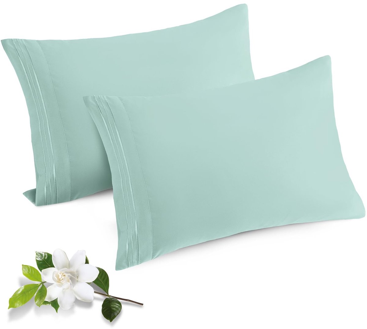 Set van 2 microvezel kussenslopen - Mintgroen