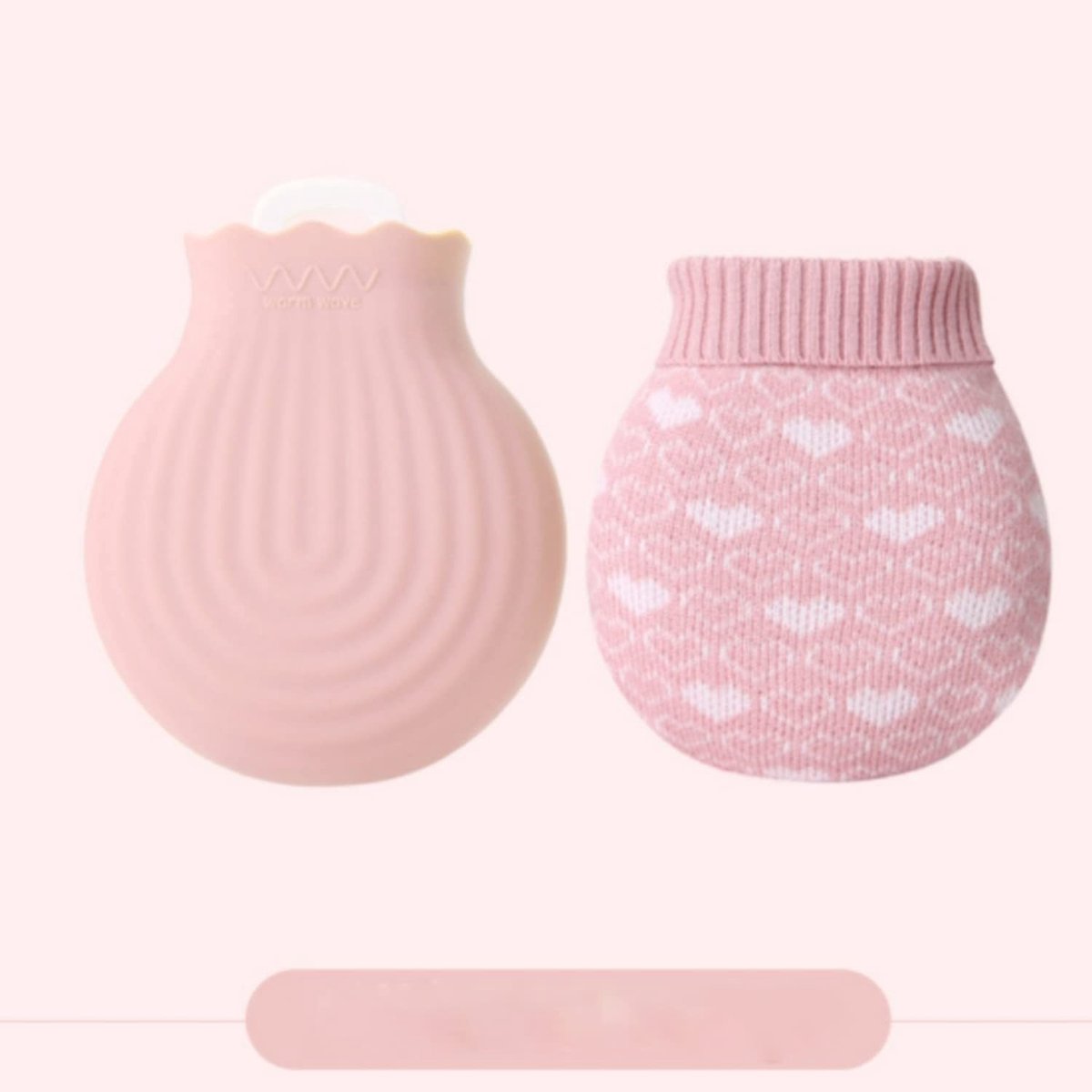 Warmwaterfles 240 ml met siliconen hoes - Warm roze